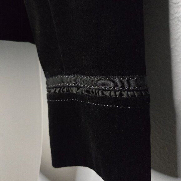 White House Black Market Black Velour Silver Button Up Elegant Jacket Blazer, 0 - Picture 4 of 8